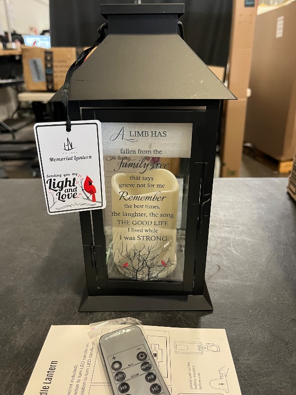 Photo 1 of Memorial Lantern Bereavement Gifts in Memory of Loved One Remembrance Sympathy Gifts for Loss of Mother or Father with LED Candle and Remote
