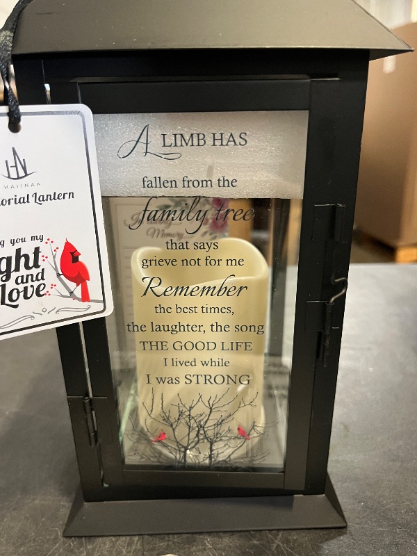Photo 1 of Memorial Lantern Bereavement Gifts in Memory of Loved One Remembrance Sympathy Gifts for Loss of Mother or Father with LED Candle and Remote
