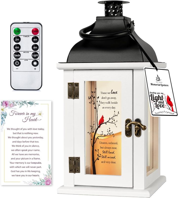 Photo 1 of Memorial Lantern - Bereavement Sympathy Gifts for Loss of Loved One Memorial Gifts for Loss of Mother Loss of Father Remembrance Gifts Thoughtful Funeral Gifts with LED Candle and Remote
