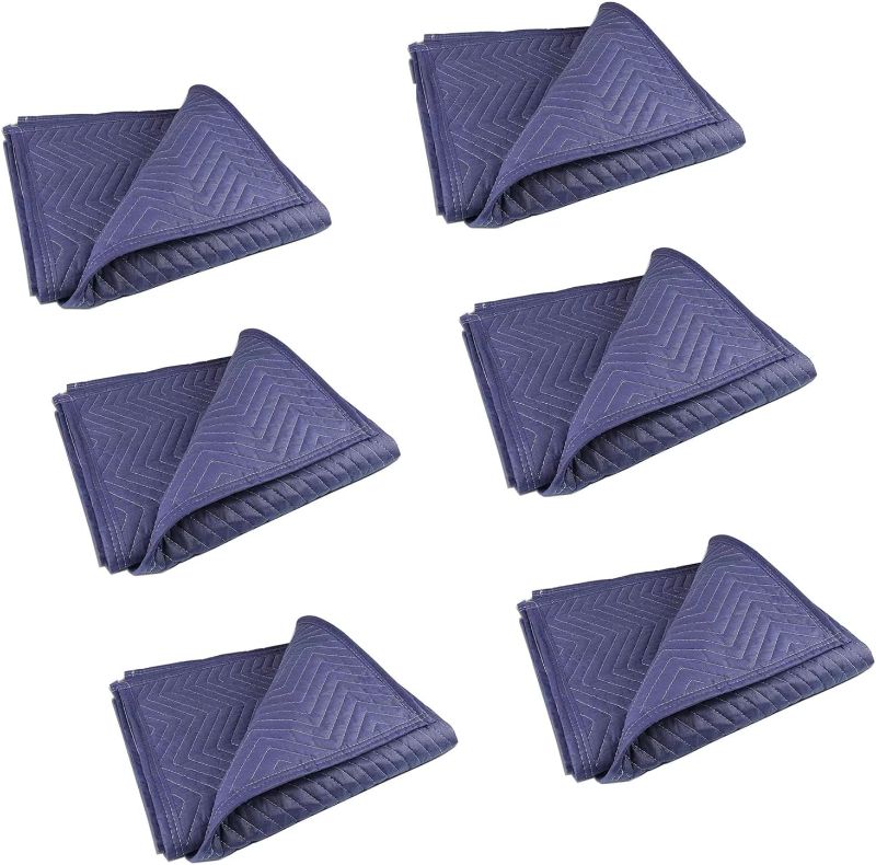 Photo 1 of 6 Pack Moving Blankets Heavy Duty Thick Furniture Shipping Blankets for Protecting Professional Quilted Shipping Furniture Pads
