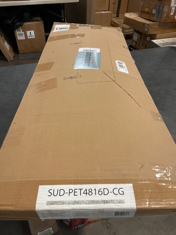 Photo 1 of Stand Up Desk Store ReFocus Raw Clamp-On Acoustic Desk Divider Mounted Privacy Panel to Reduce Noise and Visual Distractions (Castle Gray, 47.25" x 16")