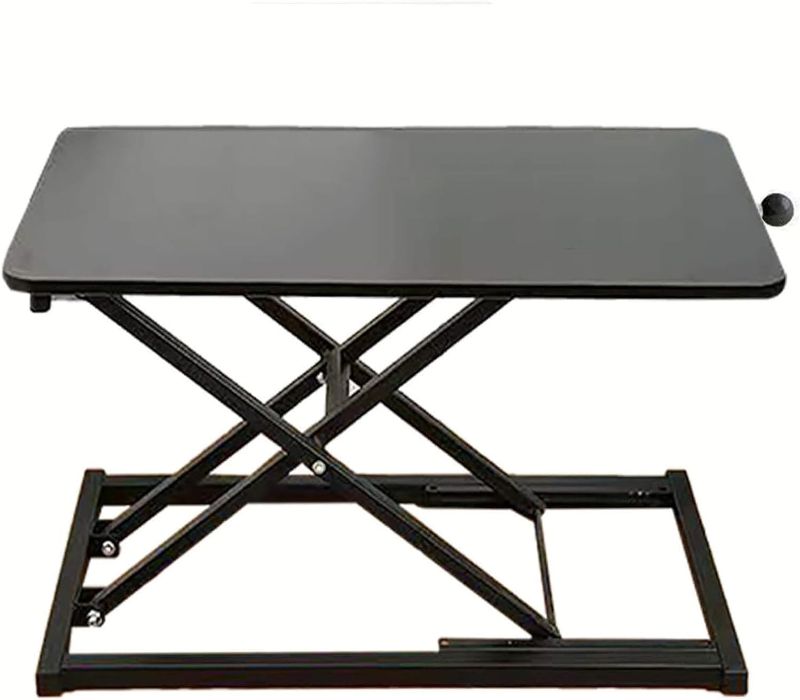Photo 1 of Standing Desk Converter Height Adjustable,Keyboard Riser for Stand Up Desk Riser, Easy Lift Height Converter Computer Workstations Home Office Study Room Portable Small Table Black Size 23.6 Inch D
