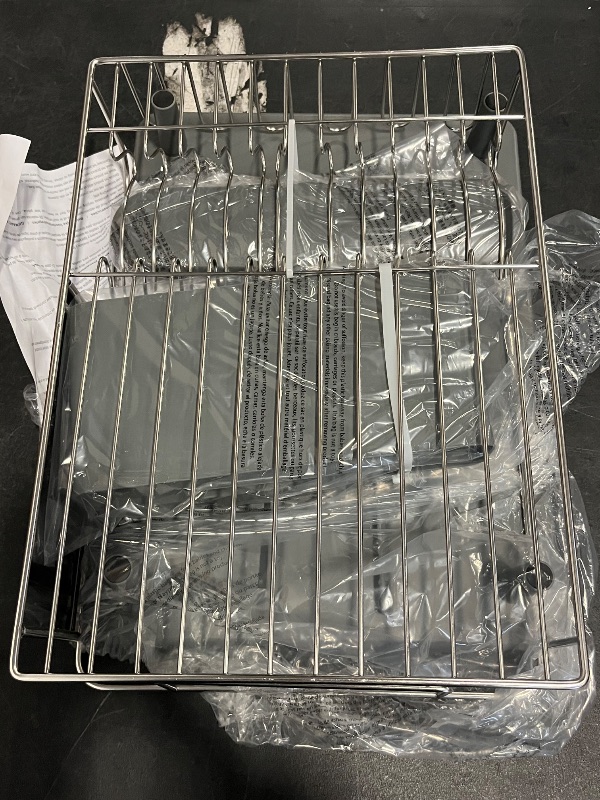 Photo 1 of Stainless Steel Dish Drying Rack - Large Capcity 304 Grade Dish Drainer for Kitchen Counter with Drain Board, Utensil Holder & Detachable Cup Shelf, Rustproof Multifunctional Organizer
