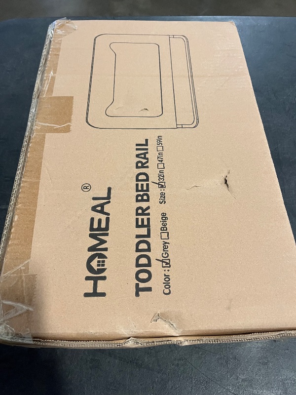 Photo 1 of HOMEAL Bed Rail for Toddlers?32" x 26" Grey, Foldable Tall Baby Bed Rail Guard for Easy Use and Storage, U-Shaped Base Width Increased by 4", Suitable for Twin, Full, Queen, King Size Bed
