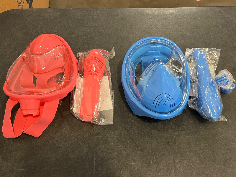 Photo 1 of Kids Snorkel Mask Full Face, Snorkeling Gear for Kids 2-14 with Camera Mount, 180 Degree Panoramic View Snorkeling Set Anti-Fog Anti-Leak
