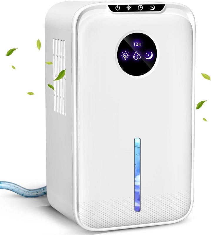Photo 1 of Dehumidifier(88.0OZ) for Home With Drain Hose Timer 8-12-24H) Quiet Portable Small Dehumidifier with Auto Shut Off for Bedroom Bathroom Basement Kitchen RV Closet 1000Sq.ft)
