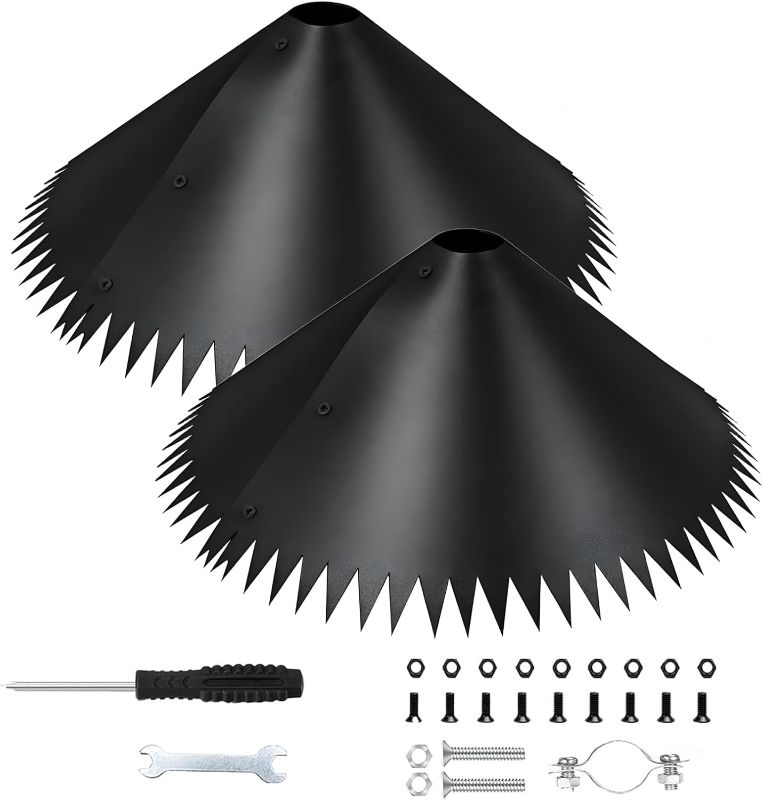Photo 1 of 2 Pack Squirrel Baffle for Bird Feeder Pole,?Equipped with Installation Tools and Gloves? 2025 New Outdoor Wrap Around Squirrel Baffle for Shepherd's Hook