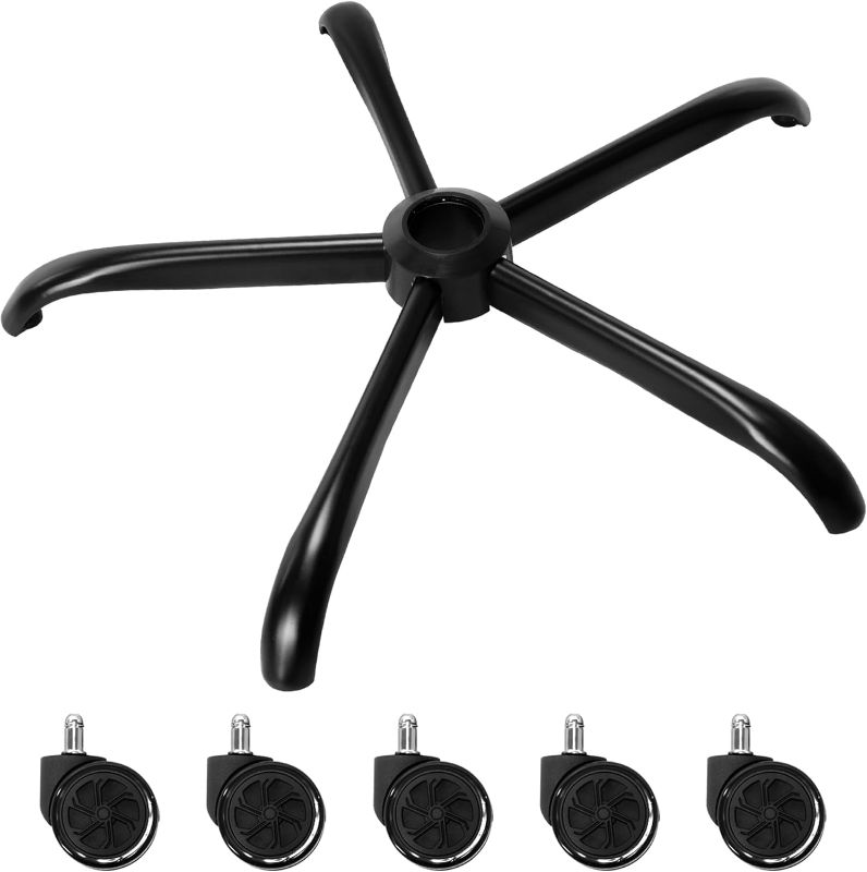 Photo 1 of Frassie 25 Inch Office Chair Metal Base Replacement Heavy Duty 2500 Lbs Computer Chair Base Part with 5 Casters
