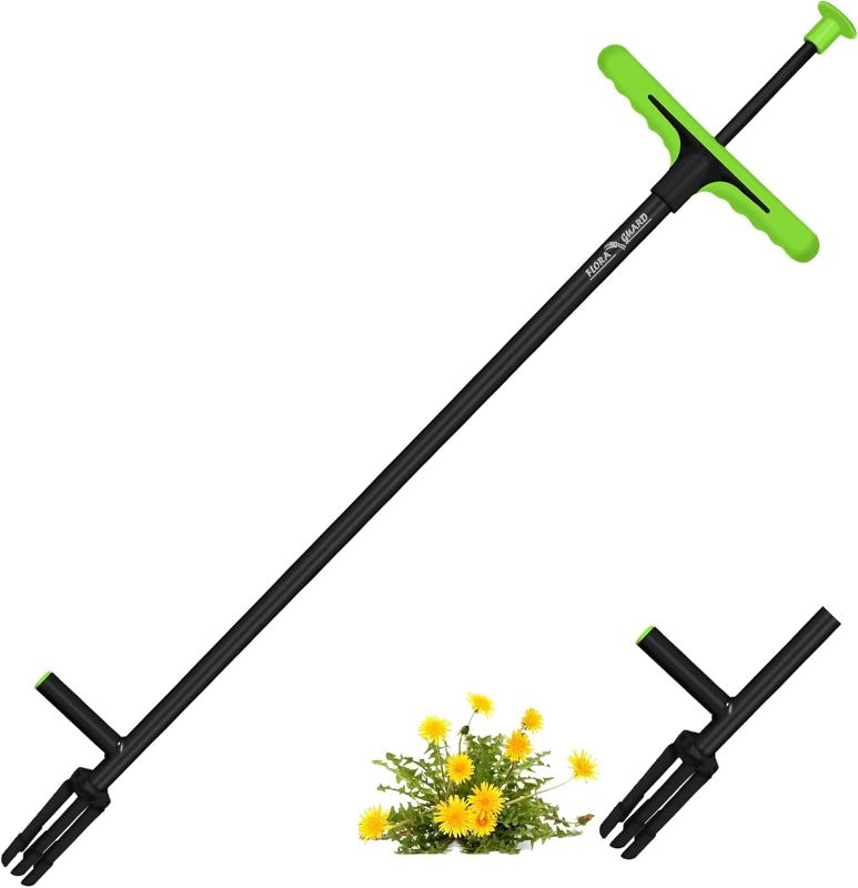 Photo 1 of FLORA GUARD Weed Puller, 40" Stand Up Weeder Hand Tool, Long Handle Garden Weeding Tool with 4 Claws, Weed Remover for Lawn, Yard, Garden, Dandelion Picker,Weeder Tool
