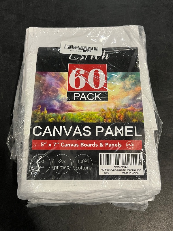 Photo 1 of ESRICH 5x7 Small Canvases for Painting, 60 Pack Mini Canvas Boards for Painting Canvas Primed Acid Free Mini Blank Canvas Panels for Oil Paint,Watercolor,Acrylic Paint,Gouache&Tempera.
