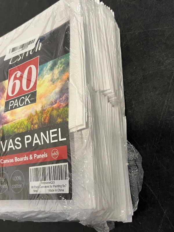 Photo 1 of ESRICH 5x7 Small Canvases for Painting, 60 Pack Mini Canvas Boards for Painting Canvas Primed Acid Free Mini Blank Canvas Panels for Oil Paint,Watercolor,Acrylic Paint,Gouache&Tempera.
