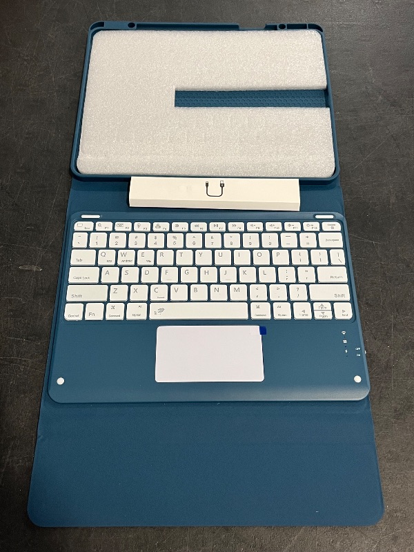 Photo 1 of Hamile for iPad Air 13-inch Case Keyboard (M3/M2) - Magnetic Wireless Keyboard with Multi-Touch Trackpad 7 Colors Backlit Stain Proof Folio Cover for iPad Pro 12.9 6th 5th 4th 3rd Gen - Navy Blue
