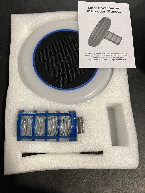 Photo 1 of Solar Pool Ionizer, Upgraded Copper Pool Ionizer with Copper Ionizatio Auto Switching of Multi-Colored LED Night Light, Up to 35,000 Gal
