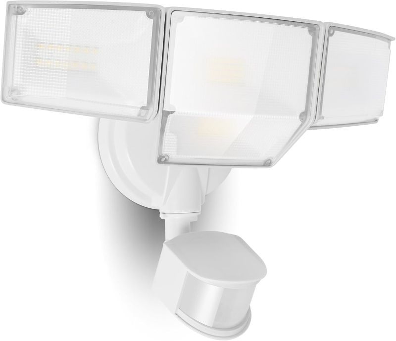 Photo 1 of LUTEC 80W 9000LM LED Security Light Hardwire Motion Sensor Outdoor Lights, 4 Head LED Flood Lights Outdoor 5000K Daylight, IP65 Waterproof, Motion Detected Lights for Outside, Garage, Yard (White)
