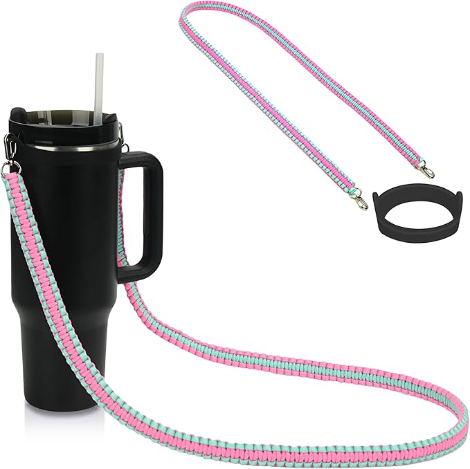 Photo 1 of Wongeto Paracord Water Bottle Sling/Carrier fot Stanley holder, Paracord Water Bottle Strap for Stanley Cup Accessories
