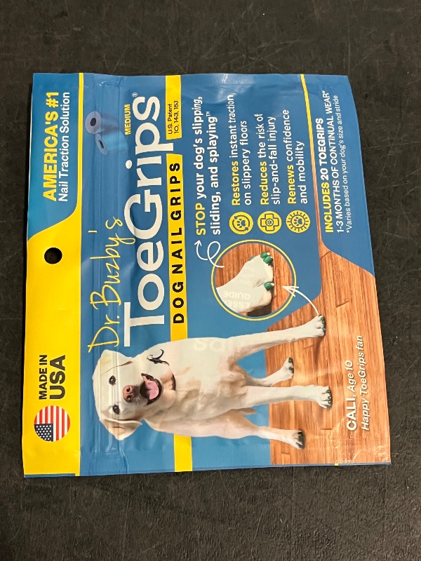 Photo 1 of Dr Buzby's Medium ToeGrips for Dogs - Instant Traction on Wood/Hardwood Floors - Anti Slip Relief - Grippers for Senior Dogs - Stop Sliding Instantly - Rubber Nails for Paws - 1 Pack