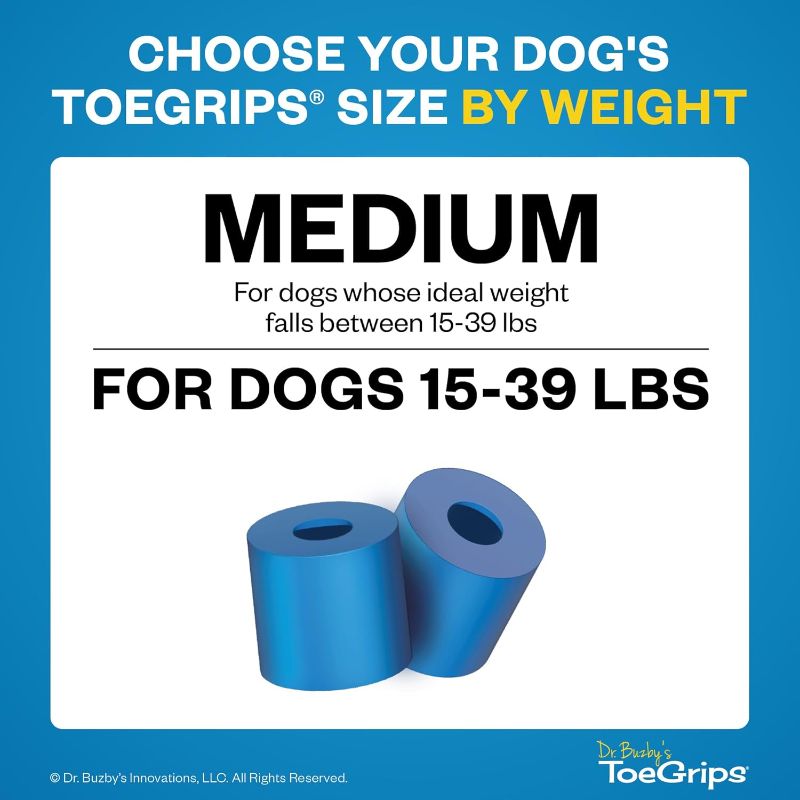 Photo 1 of Dr Buzby's Medium ToeGrips for Dogs - Instant Traction on Wood/Hardwood Floors - Anti Slip Relief - Grippers for Senior Dogs - Stop Sliding Instantly - Rubber Nails for Paws - 1 Pack