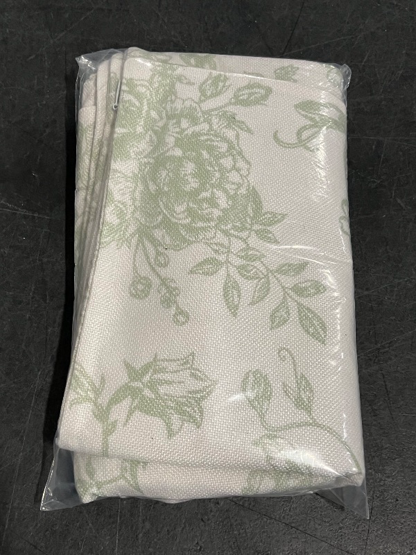 Photo 1 of Vintage Floral Pillow Covers Set of 2 Sage Green and Cream Floral Throw Pillow Covers Chinoiserie Flower Pillowcases Rustic Farmhouse Cotton Linen Cushion Covers for Couch Bed Sofa Decor
