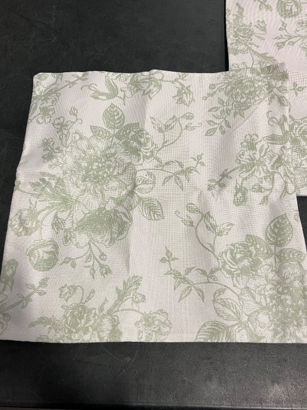 Photo 1 of Vintage Floral Pillow Covers Set of 2 Sage Green and Cream Floral Throw Pillow Covers Chinoiserie Flower Pillowcases Rustic Farmhouse Cotton Linen Cushion Covers for Couch Bed Sofa Decor
