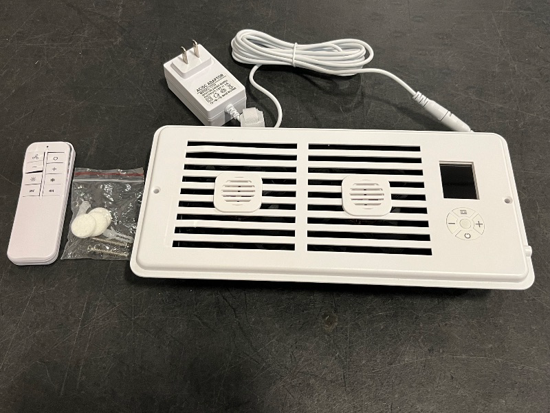 Photo 1 of Register Booster Fan for 4” x 10” Register Holes, Vent Fan with DIY Scent Diffuser, Quiet 10-Speeds Smart Heating Cooling AC Booster, Remote & Smart LCD for Home
