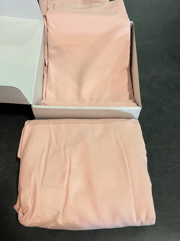 Photo 1 of Twin XL Sheets Set, 10"-15" Deep Pocket, Non-Slip Elastic Corner Straps, Double Brushed Microfiber - Ultra Soft, Hotel Luxury, Breathable, Wrinkle Free, Hypoallergenic - Blush Pink
