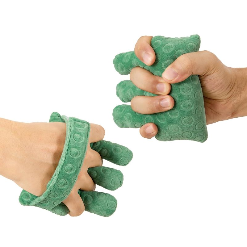 Photo 1 of Adjustable Removable Finger Separator Protector Hand Contracture Cushion Padding Pillow Prevention Aid Training Tool With Fingers Hands Splints (Green)
