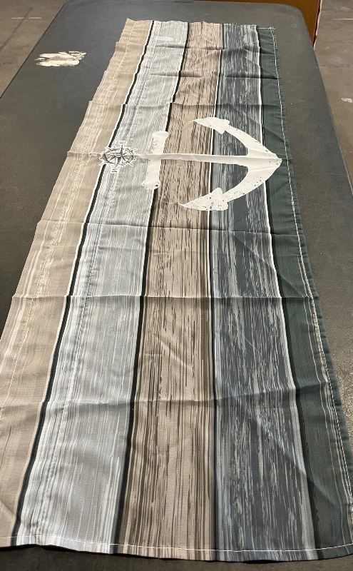 Photo 1 of Similar to Picture** 
Nautical Anchor Curtains Valances, Farmhouse Anchor Compass Rustic Old Wooden Plank Blue Gray Rod Pocket Cafe Valance Short Window Curtains for Kitchen, Bedroom, Living Room, 1 Panel
