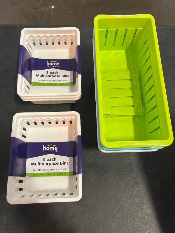 Photo 1 of 23 Item Kitchen Bundle , Includes 1 Dish Rack, 2 Caddy's, 2 3pack Multipurpose Bins, 3 2 Divider Organizers, 4 Different Color Tongs, 1 2pack of Ice Cube Trays, 10 Plastic Soup Bowls(Not Microwavable) 