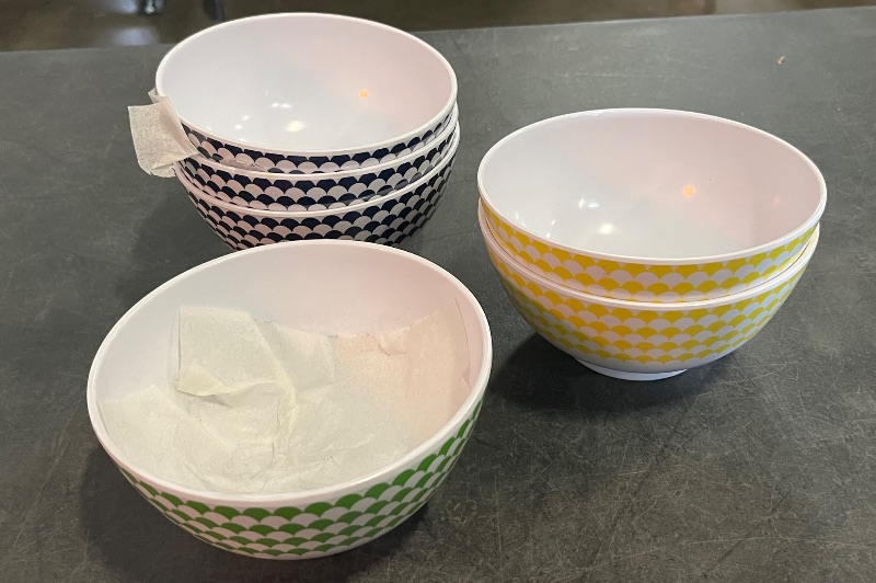 Photo 1 of 4 Big Bowls(Red), 3 Blue Smalls , 1 Green Bowls , 2 Yellow Small Bowls 
