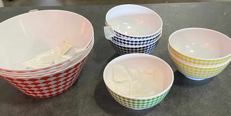 Photo 1 of 4 Big Bowls(Red), 3 Blue Smalls , 1 Green Bowls , 2 Yellow Small Bowls 