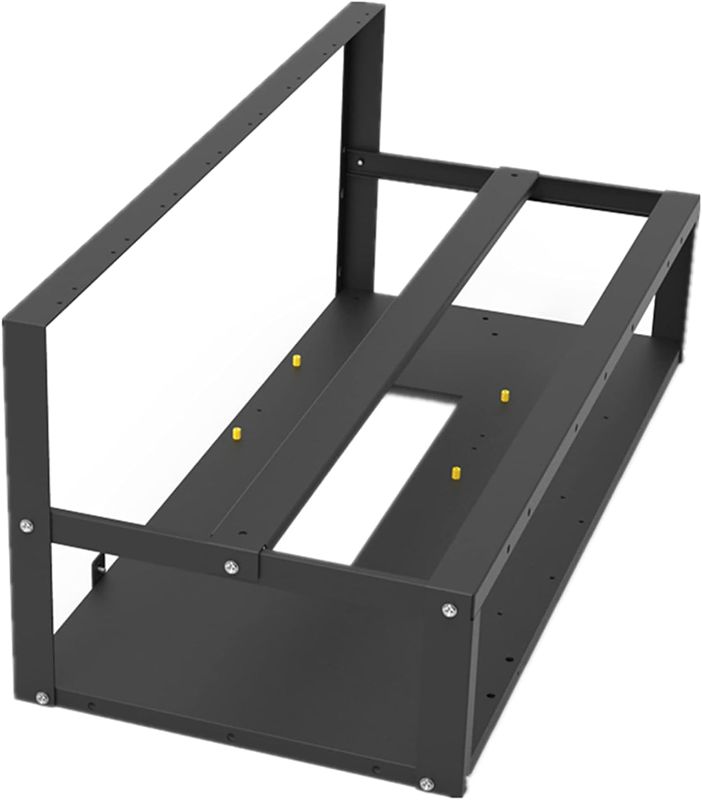 Photo 1 of Mining Rig Frame, Steel Open Air Miner Mining Frame Rig Case Up to 8 GPU for Crypto Coin Currency Bitcoin Mining Accessories Tools -Frame Only, Fans & GPU is not Included
