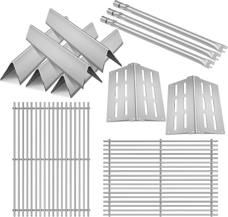 Photo 1 of 7524 7528 Cooking Grates 7622 Heat Deflectors 7620 Flavorizer Bars with Burner Tube Set for Weber Genesis Grill Replacement Parts E-310 E-320 E-330 S-310 S320 S-330 EP-310 EP-320
