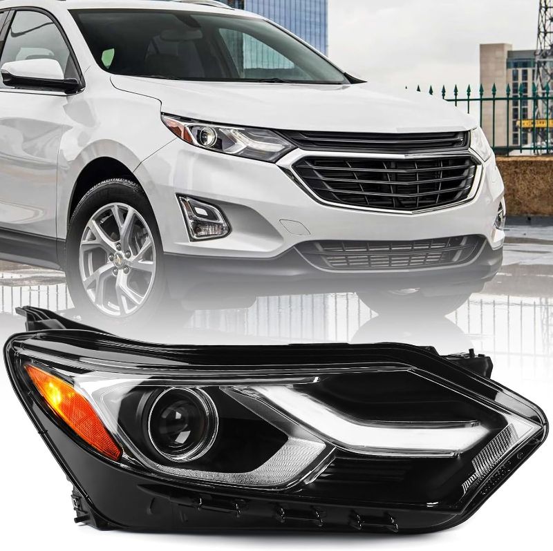 Photo 1 of Damaged**
FIONE Xenon/HID Headlight Compatible with Chevy Equinox 2018 2019 2020 2021 LED DRL Projector Headlamp Replacement Right Passenger Side RH

