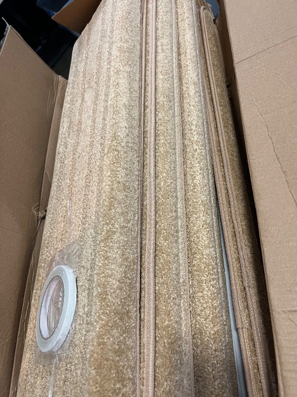 Photo 1 of Bullnose Stair Treads Non Slip , 14 Pcs Carpet Stair Treads for Wooden Steps Indoor with Edge Protection, Reusable Peel and Stick TPU Backing Stair Runner Rugs - Line Pattern Beige
