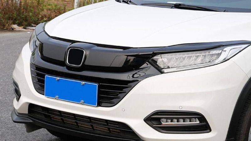 Photo 1 of Car Accessories Fit for Honda HR-V HRV 2019-2021 ABS Exterior Front Grille Cover Moulding Trim (Glossy Black) 3PCS Set
