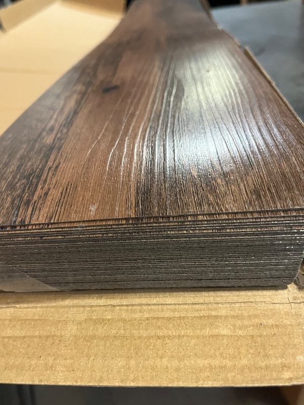 Photo 1 of Art3d 36-Pack 54 Sq.ft Peel and Stick Floor Tiles Vinyl Plank Flooring Wood Look, Adhesive and Waterproof Tile Sticker for Bedroom, Living Room, Kitchen, RV in Rosewood
