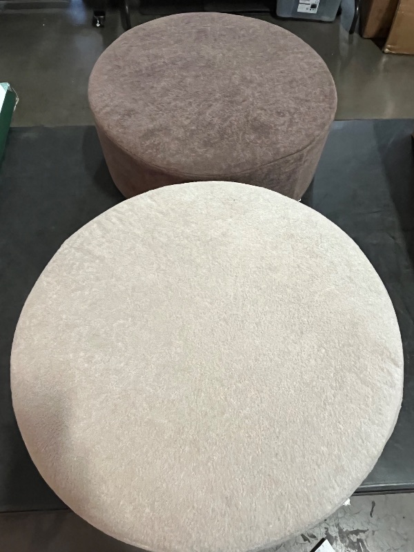 Photo 1 of Colors are Different ** Pouf Ottoman Foot Rest Stool, Full Foam Filling Footstool for Couch, Living Room, Bedroom, Modern Comfor Floor Poof Seating