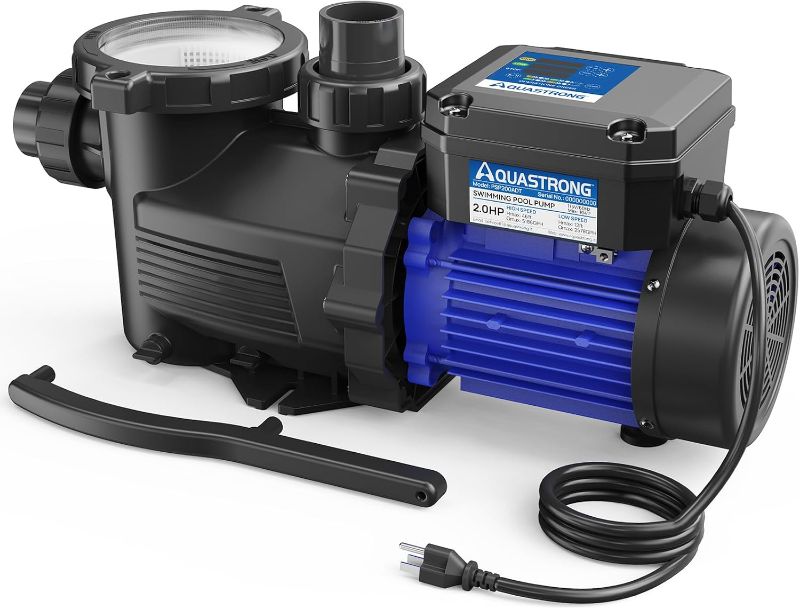 Photo 1 of Aquastrong In/Above Ground Pool Pump, High Flow (Dual Speed with Timer, 2HP, 5186 GPH, 115V)
