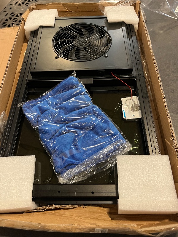 Photo 1 of RV Window with Integrated Exhaust Fan,DOT-Compliant Sliding Replacement for Campers Cargo and Trailers, Complete with Trim Ring 27.5"x5.7"