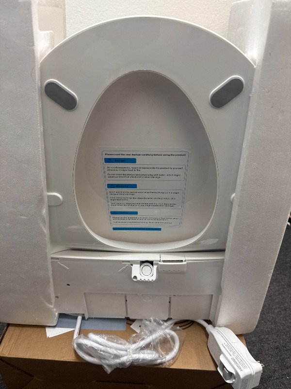 Photo 1 of Electric Smart Bidet Toilet Seat, Upgraded Heated Bidet with Adjustable Instant Warm Water and Warm Dryer, Remote Control, Night Light, Slow Close Lid, LED Display (Elongated)