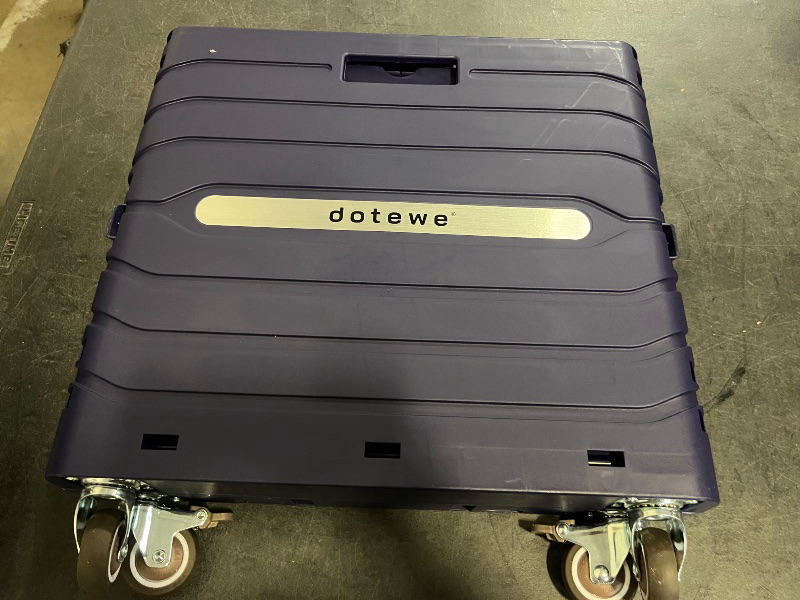 Photo 1 of Folding Utility Cart Portable Rolling Crate Handcart Foldable Shopping Trolley Collapsible, with Lid, on Wheels, for Grocery, Garden, Office, Storage, Teacher, Tool (Purple)
