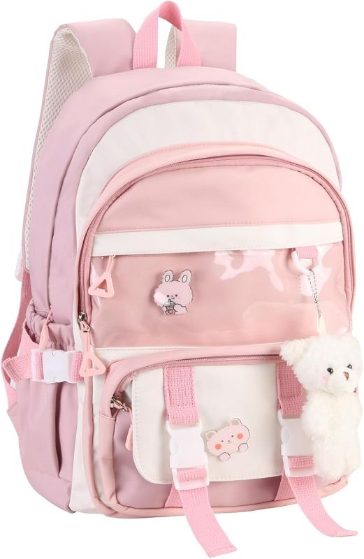 Photo 1 of Kawaii Backpack for Girls School Bookbag Cute Anime Backpacks with Pins and Pendant