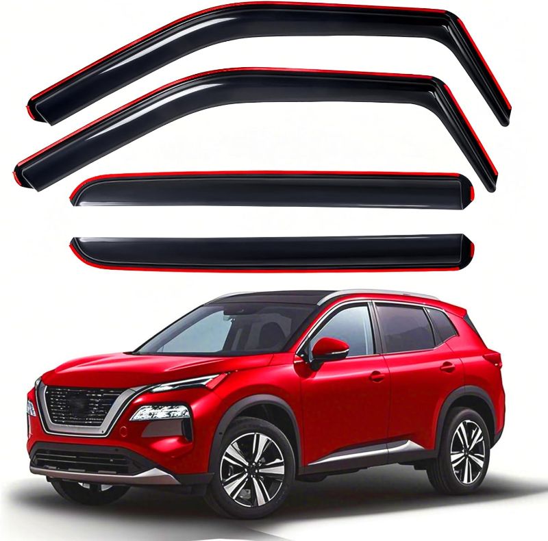 Photo 1 of In-Channel Window Rain Guards Fits 2021-2025 Nissan Rogue, Window Visors Rain Guards, Vent Visors Windows Deflectors (Not for Nissan Rogue Sport & Select), 4pcs
