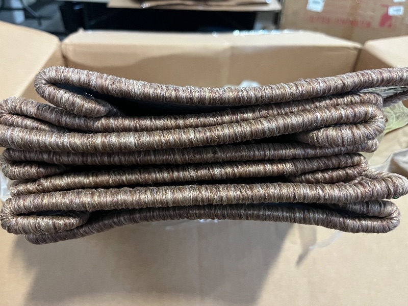 Photo 1 of Bullnose Carpet Stair Treads, Non Slip Stair Treads for Wooden Steps Indoor, Stair Runner, Soft Stair Rugs for Pets, Edging Stair Protectors, Washable, 29.5"x9.5"x1.5" 7pcs, Camel Brown
