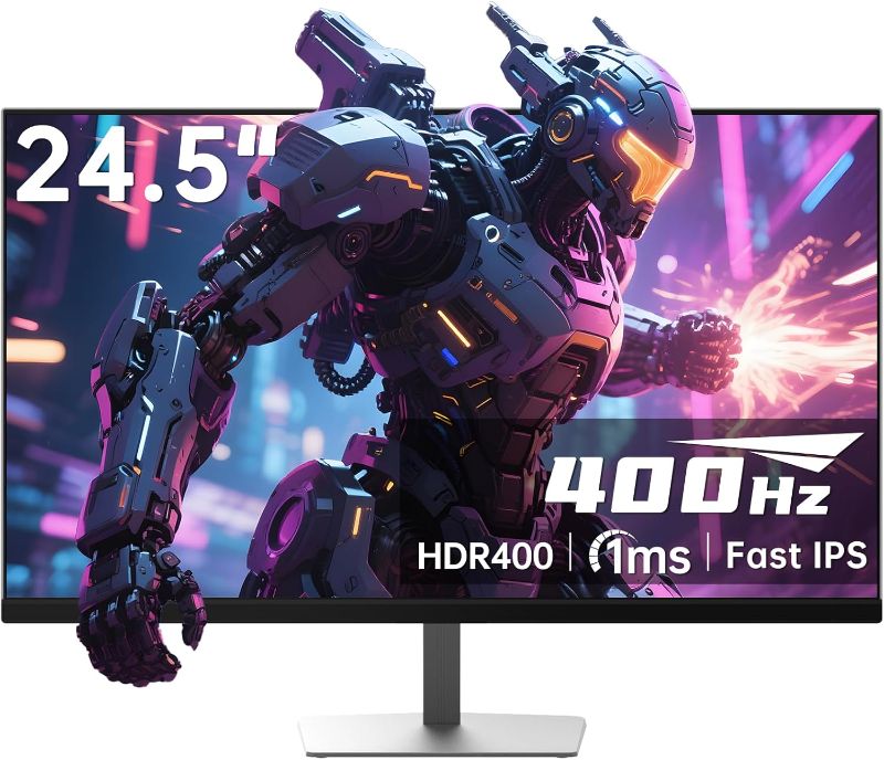 Photo 1 of KTC 24.5 inch 400Hz 240Hz Gaming Monitor | Fast IPS 1ms | FHD 1080P Monitor | HDR 400 128% sRGB | HDMI x2, DP x2 |Tilt Adjustability Silver-Gray VESA 360Hz Monitors H25X7
