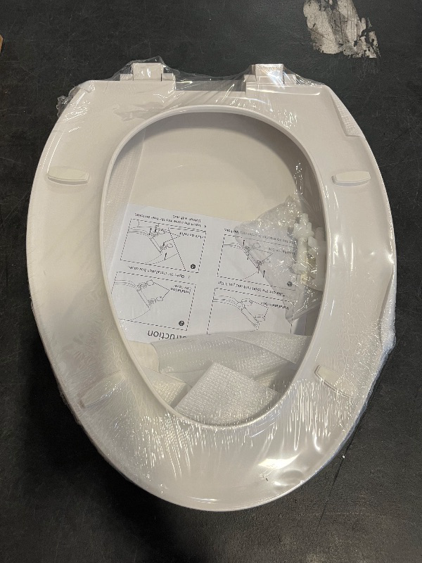 Photo 1 of K-4636-RL-0 Elongated Toilet Seat Replacement for KOHLER 4636-RL-0 Elongated Bowl Toilet Seat Slow-Close, Soft Close toilet Seat and Lid, White
