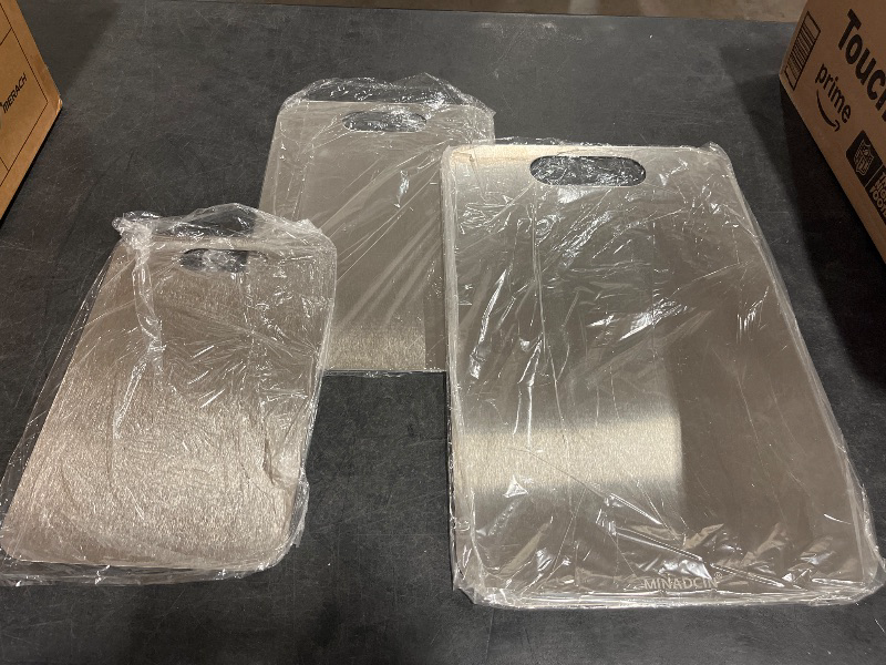 Photo 1 of 3Pcs Titanium Cutting Boards For Kitchen, 100% Pure Cut Titanium Cutting Board, Food Grade Quality, Double-sided non-toxic, Easy To Clean, Dishwasher Safe And Will Not Absorb Odors