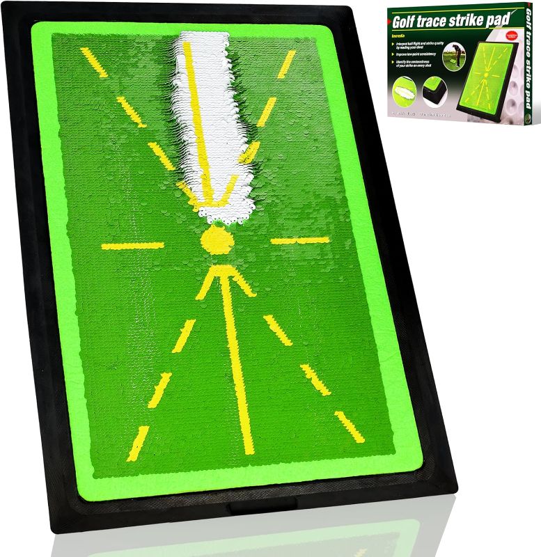 Photo 1 of Golf Swing Training Mat, 17"x12", Green, Sequins (Plastic) and Rubber, Portable, Practice Mat

