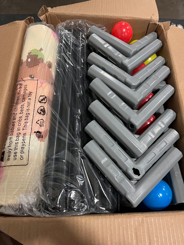 Photo 1 of Baby Playpen with Mat, Play Pen for Babies and Toddlers with Gate, Baby Fence Sturdy Safety Playpen, Indoor & Outdoor Kids Activity Center