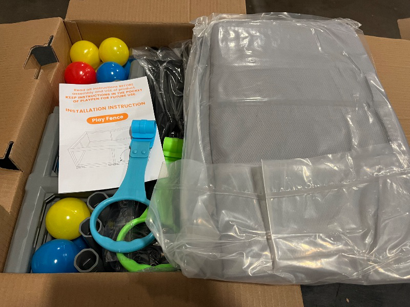 Photo 1 of Baby Playpen with Mat, Play Pen for Babies and Toddlers with Gate, Baby Fence Sturdy Safety Playpen, Indoor & Outdoor Kids Activity Center